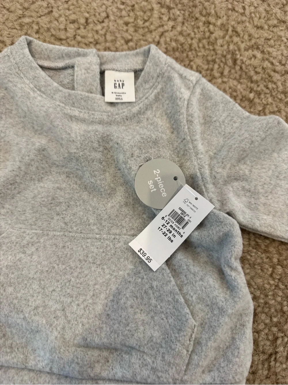 NWT Baby Gap 2 Piece Fleece Set 6-12 Month
